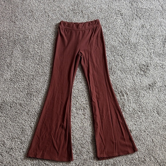 SHEIN Rust Ribbed Pants - Picture 1 of 3